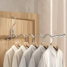 1pc Adjustable Clothes Hanger - Portable & Foldable For Travel, Hotel, And Business Trips - Silver - View 2