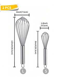 3 peças Batedores para Cozinhar, Batedor de Aço Inoxidável para Misturar, Bater, Bater e Mexer, Conjunto de Batedor de Arame de Balão Versão Aprimorada, 8+10+12