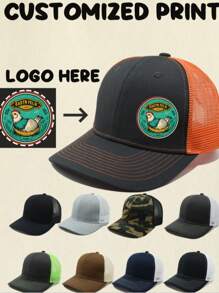 Richardson Trucker Cap | Breathable Mesh And Quick-Dry Sweatband [Custom Logo Print | Golf Fishing Hiking Camping Clothing & Corporate Team Sun Protection Hat - Customized Picture Style - View 2