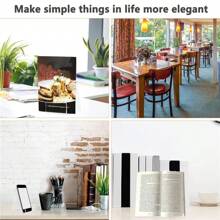 4 pezzi supporto per libri in acrilico espositore per riviste livello desktop libro espositore per telefono scaffale da tavolo espositore per brochure - klar-klein - Übersicht 7