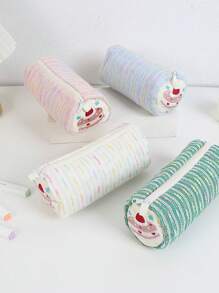 Cute Cartoon Strawberry Cake Pencil Case, Versatile Girly Stationery Storage Bag, Large Capacity Pencil Box For Students - Multicolor - View 3