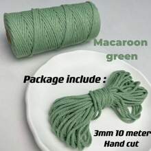 3 毫米 10 米粗棉绳花边绳 100% 天然棉质花边绳 DIY 工艺品适用于手工制作家庭聚会婚礼装饰 - 3毫米10米 - 查看 25