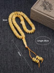 1pc Imitation Agate Beeswax Prayer Beads Handmade Bead Bracelet Worship Jewelry - Beaded a - View 3