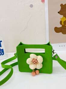 1PC Flower Crossbody Bag, Shoulder Candy Color, Three-Dimensional Flowers, Cute Casual Style, Large Capacity To Meet Basic Storage Needs, Personalized Design, Comfortable Straps, Suitable For Daily Outings, Shopping, Travel, Taking Pictures, Showing Personalized, Fashionable And Versatile, Gifts Children, Birthday - Flower Crossbody Bag - View 3