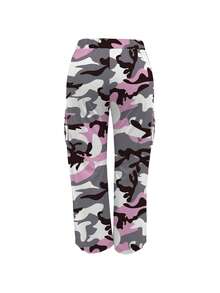 Women's Casual Solid Color Straight Leg Pants With Pockets, Versatile For Daily Wear, Spring/Autumn/Winter - Pink - View 3