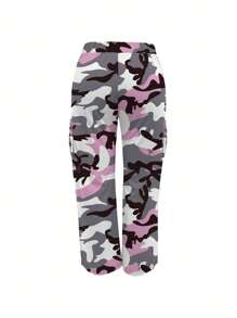 Pantalón cargo de mujer de color liso y sencillo, informal con bolsillos, versátil para uso diario en primavera, otoño e invierno