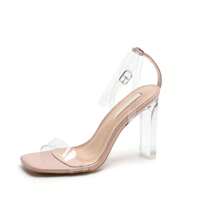 Bequeme Damen High Heel Schuhe, schmeichelhaft, vielseitig, nicht ermüdend, ideal für Dates, geeignet für alle Jahreszeiten und Trägerinnen, modische transparente High Heels - NACKT - Übersicht 1
