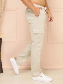 Cargo Pants Skate Khaki Streetwear Retro 6 Bags Aesthetic Pinterest Tumblr Cuffless - Màu Xám nhạt - Xem 4