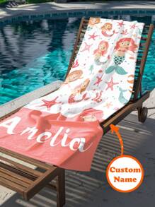 Personalized Kids Beach Towel,Summer Birthday Gift For Kids,Summer Vibes,Girls Beach Trip,Custom Beach Towel,Swimming Pool,Beach Decor,Multi-Functional,Ornamental,Letter,Stylish,Modern,Colorful,Cute,Adorable,Casual,Custom,Personalised,Unique,Customized,Ideal Gifts For Him,Ideal Gifts For Her - Multicolor - View 5