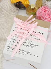 20pcs Satin Ribbon Bow Flower Gift Wrapping, Cake Decoration, Handmade Sewing Craft Bow, DIY Jewelry & Hair Accessories - Beige - View 7