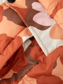 Annil Chaqueta acolchada de media longitud con estampado para niñas, abrigo de invierno para niños
