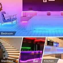 NBBUFF RGB LED Strip Lights,Night Light With 44key Remote Control, Can Adjust Color And Brightness, The Length Can Be Cut, Very Easy To Install, Suitable For Home Interior Decoration, Festival Atmosphere Light, Party Atmosphere Light Room Decor - New Controller - View 4