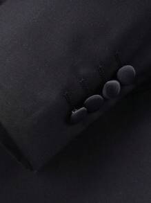 Blazer para hombres Chaqueta doble botonadura esmoquin - 1 pieza Chaqueta de traje negra para boda, banquete, fiesta, anfitrión de espectáculo con solapa de pico