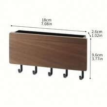 1 pieza Perchero de pared para llaves de madera, soporte de almacenamiento multifuncional - Multicolor - Ver 10