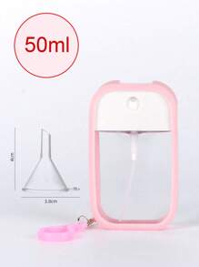 1 Set mit 4 praktischen 50ml Karten-Sprühflaschen, mit Silikonabdeckung, Haken, Trichter, kleine Alkohol-Handdesinfektionsspray-Flasche, eigenständige Parfümflasche, Gesichtswasser, Mückenschutz-Desinfektionsflasche, tragbare Parfümsprühflasche, ultrafeiner vernebelter Gesichtswasser-Zerstäuber, Sprühflasche, kleine Alkohol-Desinfektionssprühflasche