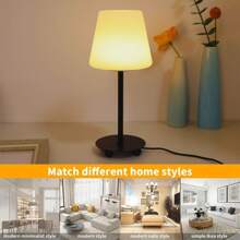 1 pieza Lámpara de mesa estilo crema moderna y creativa, lámpara de escritorio LED regulable de triple color alimentada por USB adecuada para oficina, sala de estudio, dormitorio, sala de estar, dormitorio, regalo personalizado - Modelo enchufable de tres colores - Ver 8