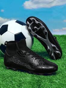 Scarpini da calcio/calcio in pelle traspirante, media altezza, adatti per primavera/estate, per giovani