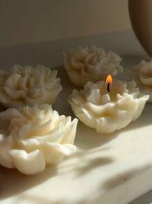 [Molde de silicone flexível premium] Vela perfumada faça você mesmo em formato de cravo 3D / Ferramenta para fazer sabonete artesanal, antiaderente e de fácil liberação, presente criativo para o dia das mães, essencial para decoração de casa - Branco - Ver 7