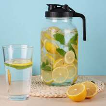 Tomnk 3/6pcs Glass Canning Jar Pitcher With Lid - Wide Mouth, 2 Quart (64 Oz) - Heavy Duty Leakproof - Sun Tea & Iced Tea Pitcher, Cold Brew Coffee, Milk Storage, Beverage Container - Clear - View 5
