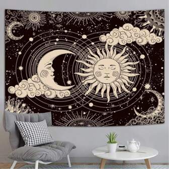 1 Pc Yellow Sun And Moon Tapestry Vintage Boho Tapestry Wall Hanging With Sunflowers Butterfly Moth Constellation Aesthetic Wall Tapestries For Bedroom Dorm Living Room Gifts Birthday Graduation Room Decor Home Decor Wall Decor Bedroom Decor Wall Art Poster Home Decor Living Room Tapestry For Room Wall Tapestry Flag Room Decoration Stuff