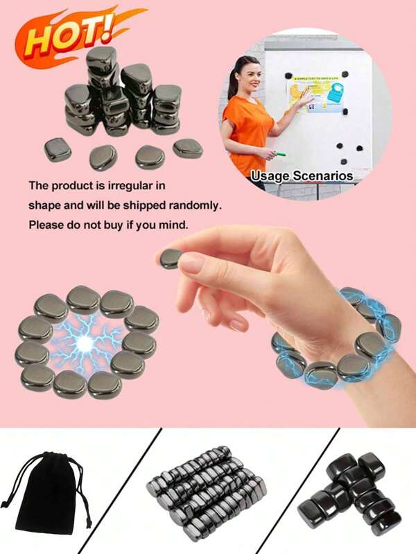 36/24/12/6/1pcsAsymmetrical Shaped Magnetic Discs - Strong Thin Round Neodymium Magnets, Metal, Elliptical, Suitable For Whiteboards, Crafts, Photos, Stickers, Postcards, Household Tools, Perfect For Kitchen & Dining Best Gifts Birthday