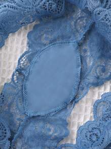 5 piezas para mujer, de talle medio, con diseño floral transparente, lencería sexy y ropa interior transpirable - Multicolor - Ver 10