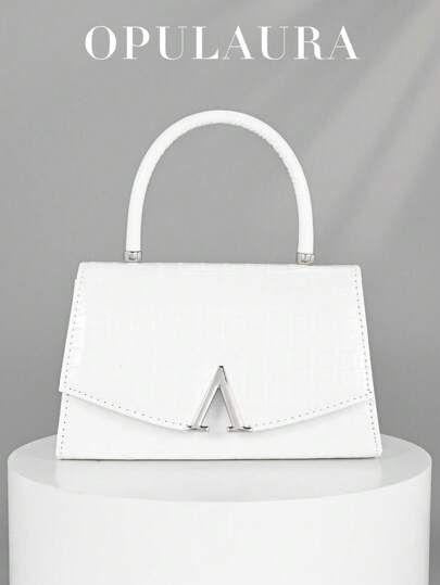 OpulAura Metallic Glitter Clutch Bag, Formal Crocodile Pattern Leather Clutch Purse, Perfect For Party, Wedding, Prom, Dinner/Banquet, Matching With Wedding Dress, Evening Gown, Party Dress, Prom Bag For Party