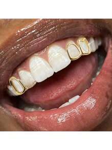 2 pièces Mode chaude Grillz personnalisé Love Hollow Cuivre incrusté de cubic zirconia. Cadeau cool pour hommes et femmes