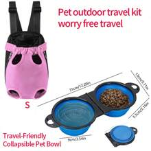 Pet Dog Carrier Backpack Portable Travel Pet Dog Carrier Backpack Mesh Carrier Front Bag For Small Dog Cats Outdoor Travel Pet Outdoor Travel Kit, Worry Free Travel "Pet Travel Backpack With Foldable Bowl – Stay Prepared For Meals & Comfort Anywhere!" Cat Carrier Cat Backpack Bike Trailer