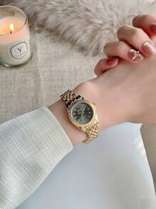 1 件女士银色/金色简约优雅小表盘不锈钢表带石英表，精致节日礼物 - 均碼 - 查看 6