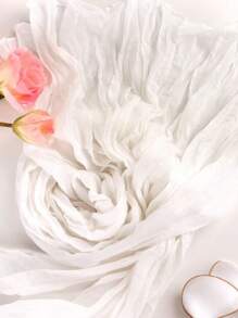 2.95ft*5.90/90cm*180-White Linen Tablecloth - Linen Tablecloth - Tulle Tablecloth Rustic Tulle Tablecloth For Wedding, Birthday, Gift Giving Party, Party Decoration, Valentine's Day Decorations - White - View 5