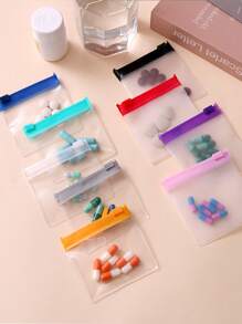 7 Piezas Bolsas de medicina portátiles con cremallera, estuche de medicina reutilizable para almacenar pastillas/tabletas, sello impermeable, vibraciones bohemias