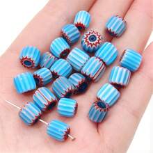10pcs 8mm Colorful Cylindrical Beads Glass Thousand Flower Beads For Jewelry Making, Bracelets, Necklaces DIY - Craft Accessories