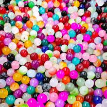 100pcs Colorful Imitation Jade Glass Beads 8mm Round Loose Spacer Beads For DIY Jewelry Making