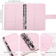 1 Set A6 Makronen kariertes Marmormuster Ordner mit 6 Reißverschlusstaschen, Sparplan, 14-tägiger Sparplan, 10.000 Euro Sparplan, Sparprogramm