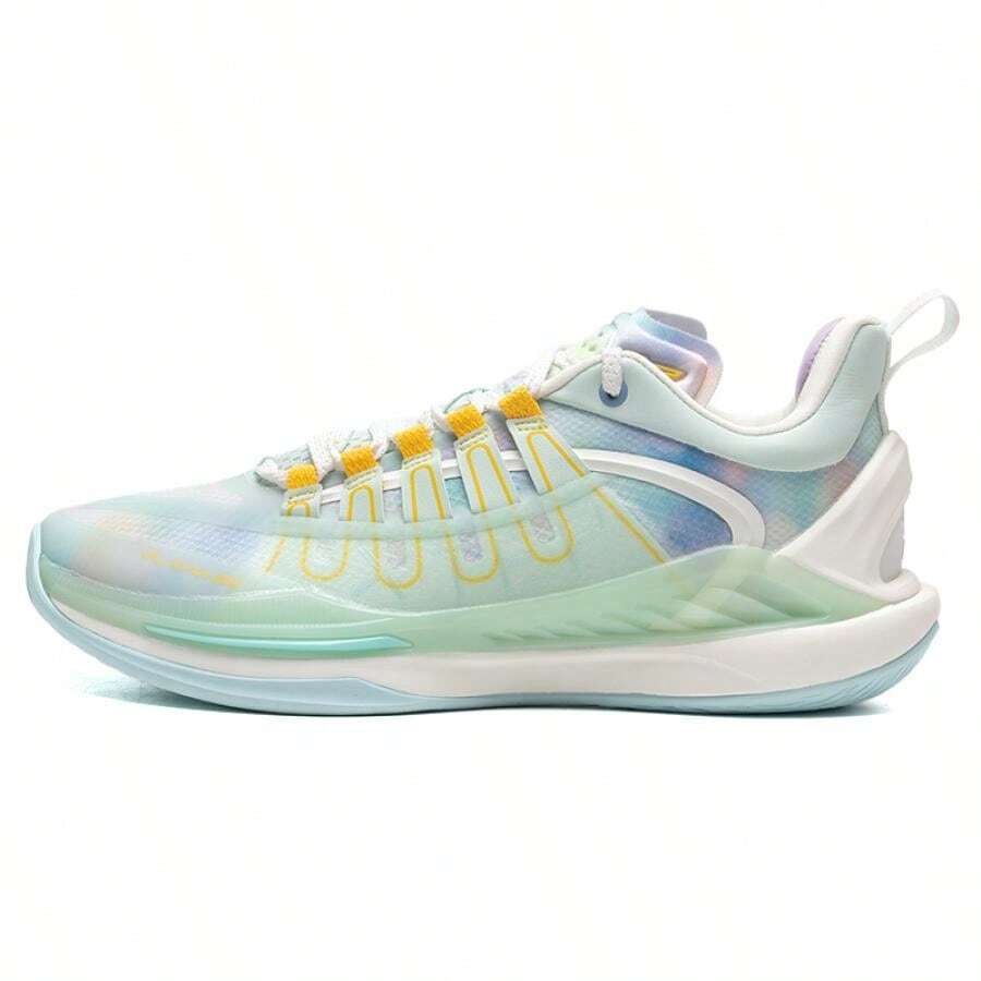 XTEP Men's Lightweight And Breathable Sports Shoes, Casual Shoes, Competition Shoes, Durable Basketball Shoes, 877319120001 Foam Green/Sail White/Technological Light Purple - Foam Green/Sail White/Tech Lilac - View 1