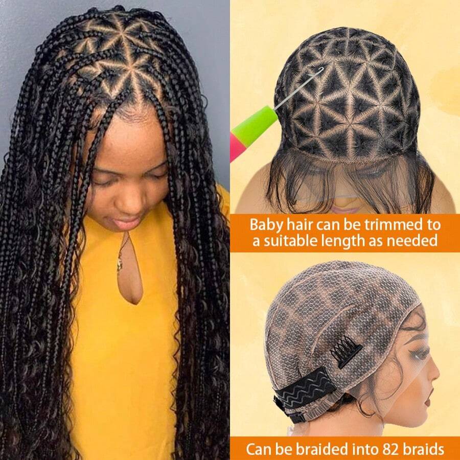 DWNSEN DIY Weaving Three Piece Set Double Full Lace Crochet Wig Caps With Natural Knots And Baby Hair Quick For Wig Making, Breathable HD Lace Braided Cap For Crochet Braids, Glueless Hair Net With Bangs Gift Crochet And Nylon Hairnet