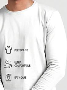 Roly 1 件長袖 T 卹（48 小時內發貨）– 各種尺寸 – 白色 – 無側縫的管狀面料，4 層圓領，頸部和肩部加固包縫，無袖口，適合日常使用，基本款 T 卹，耐用款 T 卹，男女通用款 T 卹，長袖 T 卹 - 白色 - 查看 7