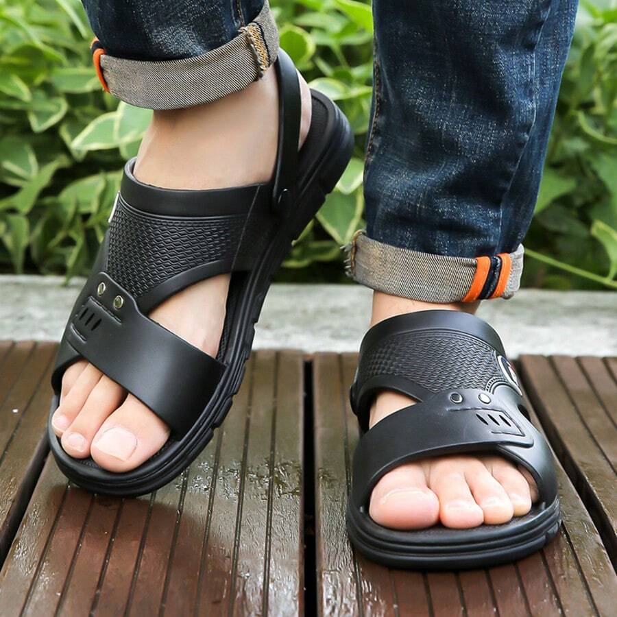 Neue Herrensandalen Sommer 2025, rutschfeste, strapazierfähige, weichsohlige, atmungsaktive, vietnamesische Strand-, Küsten-, Lässig-, Dusch- und Outdoor-Zehentrenner mit dicker Sohle