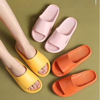 1 Pair. Home Slippers Suitable For Both Men And Women, Anti - Slip For Bathroom Use, Ideal For Bathing And Washing Feet. These Slippers Are Made Of EVA Material, Soft, Comfortable, Quick - Drying, And Can Be Used As Summer Slippers.