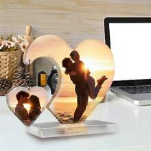 1 Set Large Heart-Shaped Resin Silicone Mold, DIY Photo Heart-Shaped Silicone Mold, Suitable For Home Decor, Wedding Decoration, Graduation Ceremony, Valentine's Day - White - View 2