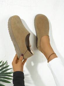 Women's Brown Suede Flat Shoes, Comfortable Loafer Casual Versatile, Spring New Arrival - Brown - View 6