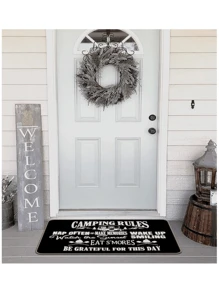 Camper Welcome Door Mat -Non-Slip,Easy Clean & Stain Resistant, MachineWashable Crystal Velvet Rug For Living RoomBedroom,Kitchen.Office & VacationHome Decor - Multicolor - View 3