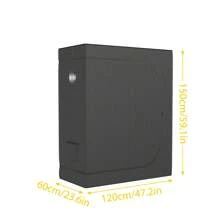 Froadp Namiot do uprawy w szklarni z odblaskowym namiotem do uprawy Mylar 600D Oxford Fabric + PE + Metal Tube Indoor Grow Tent, do uprawy roślin w szklarni - Czarne - Zobacz 6