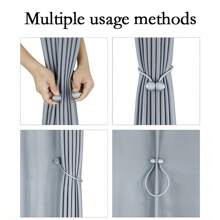 [2/4/6 Pezzi] Nastri Magnetici Per Tende, Fermatende Moderni A Liscia, Clip Per Finestre Senza Foratura, Decorazioni Per La Casa - Beige - Visualizzare 6