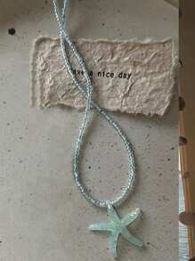 1 件波西米亚风格彩色串珠海星树脂项链，适合女士，非常适合夏季海滩度假 - 彩色 - 查看 5