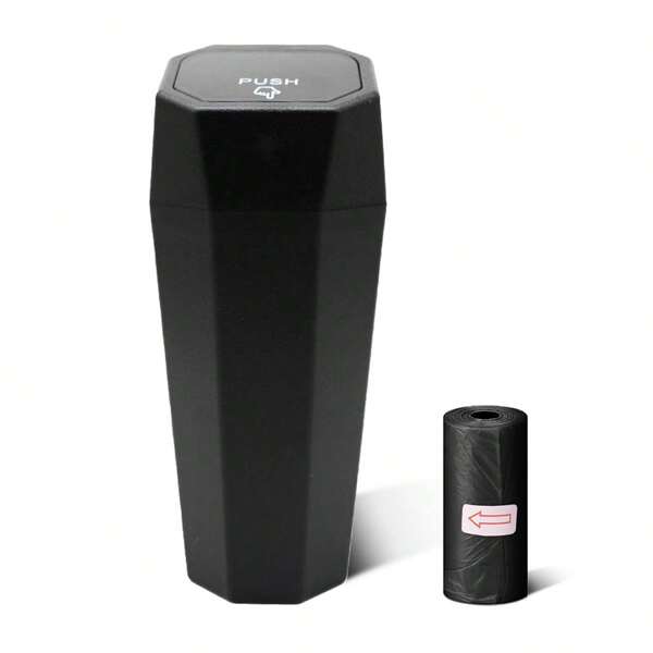 Car Trash Can With Lid, Car Garbage Bin Organizer Holder With Trash Bag Roll, Portable Hanging Mini Leak-Proof Car Storage Bag For Car, SUV, Office