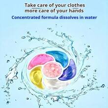 6-In-1 Laundry Detergent Pods, Concentrated Washing Balls, Long-Lasting Fragrance, Heavy-Duty Stain Removal, Fabric Softener, Scented Beads, Liquid Laundry Detergent - Multicolor - View 4