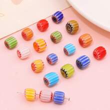 10pcs 8mm Colorful Cylindrical Beads Glass Thousand Flower Beads For Jewelry Making, Bracelets, Necklaces DIY - Craft Accessories