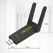 KZ VAORLO 1300Mbps USB3.0 WiFi Adapter Dual Band 2.4G 5Ghz Free Driver Wireless WiFi Dongle Antenna USB Ethernet Network Card Receiver High-Speed Strong Signal Plug And Play For PC Win 10/11